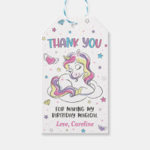 Pastel Rainbow Unicorn Birthday Party, bedankt