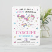 Pastel Rainbow Unicorn Birthday Party, elke leefti Kaart (Staand voorkant)