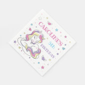 Pastel Rainbow Unicorn Birthday Party, elke leefti Servet (Hoek)