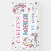 Pastel Rainbow Unicorn Birthday Party, elke leefti Spandoek (Verticaal)
