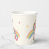Pastel Rainbow Unicorn Birthday Party Papieren Bekers (Links)