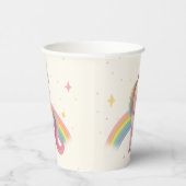Pastel Rainbow Unicorn Birthday Party Papieren Bekers (Rechts)