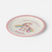 Pastel Rainbow Unicorn Birthday Party Papieren Bordje (Gekanteld)