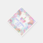 Pastel Rainbow Unicorn Birthday Party Servet (Hoek)