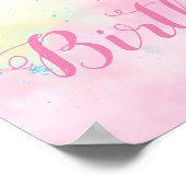 Pastel Rainbow Unicorn Birthday Party Sign Poster (Hoek)