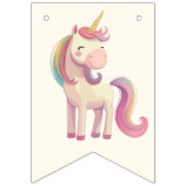 Pastel Rainbow Unicorn Birthday Party Vlaggetjes (Tweede vlag)