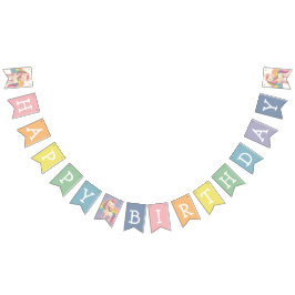 Pastel Rainbow Unicorn Birthday Party Vlaggetjes