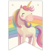 Pastel Rainbow Unicorn Birthday Party Vlaggetjes (Eerste vlag)