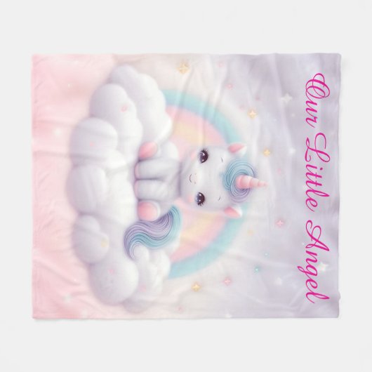 Pastel Rainbow Unicorn Blanket Fleece Deken (Voorkant (Horizontaal))