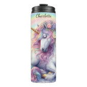 Pastel Rainbow Unicorn Dreamland Serenity Thermosbeker (Voorkant)