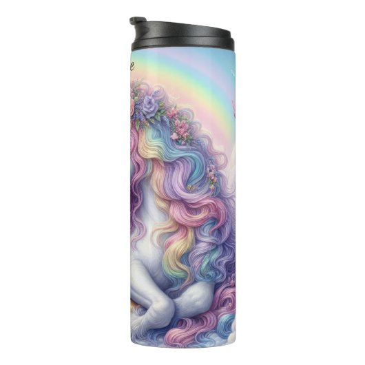 Pastel Rainbow Unicorn Dreamland Serenity Thermosbeker (Geroteerd rechts)