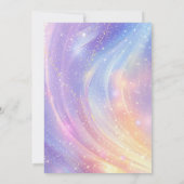 Pastel Rainbow Unicorn Eerste Verjaardag Uitnodigi Kaart (Achterkant)