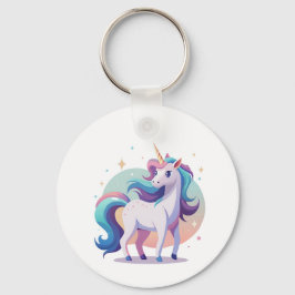 Pastel rainbow unicorn in cartoon style sleutelhanger