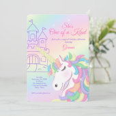 Pastel Rainbow Unicorn Magical Birthday Kaart (Staand voorkant)