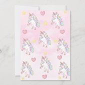Pastel Rainbow Unicorn Magisch Verjaardagsfeest Kaart (Achterkant)