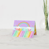 Pastel Rainbow Verjaardag Bedankt Card (Voorkant)