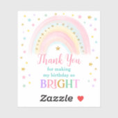 Pastel Rainbow Verjaardag Favoriet Stickers (Vel)