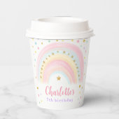 Pastel Rainbow Verjaardag Papieren Cups Papieren Bekers (Achterkant)