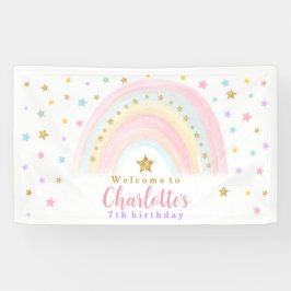 Pastel Rainbow Verjaardag Vinyl Welkom Banner