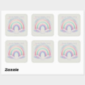Pastel Rainbow Verjaardagsfeest Plein Stickers (Vel)
