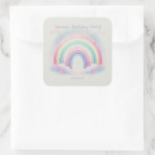 Pastel Rainbow Verjaardagsfeest Plein Stickers (Tas)