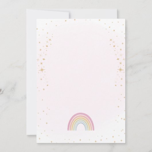 Pastel Rainbow Verjaardagsfeestje Uitnodigen Kaart (Achterkant)