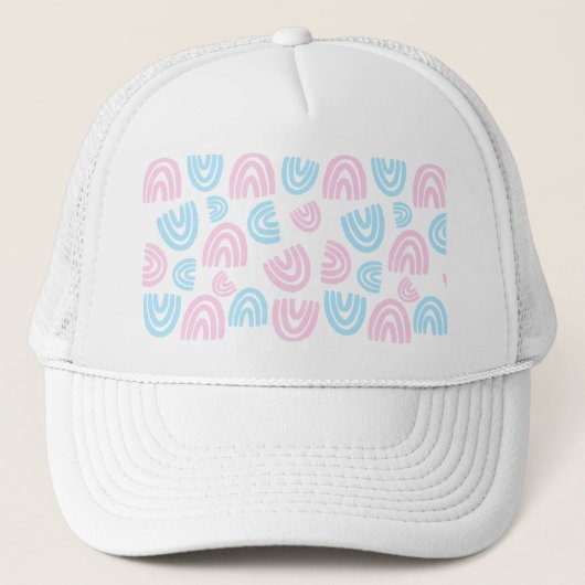 Pastel Rainbow Vibes Trucker Hat Pet (Voorkant)