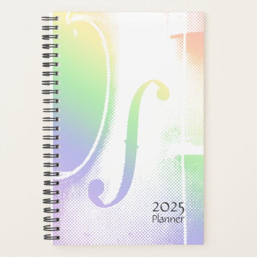Pastel Rainbow Violin Planner (Voorkant)