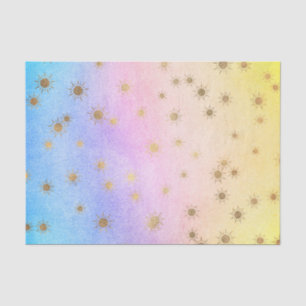 Pastel Rainbow Water, kleur met goudzon Tissuepapier