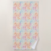Pastel Rainbow Watercolor Leopard Print Strandlaken (Voorkant)