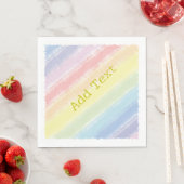 Pastel Rainbow Waterverf aangepaste tekst Baby sho Servet (Insitu)
