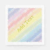 Pastel Rainbow Waterverf aangepaste tekst Baby sho Servet (Voorkant)