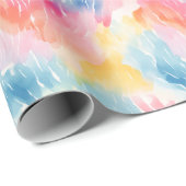 Pastel Rainbow Waterverf Abstract Cadeaupapier (Rol Hoek)