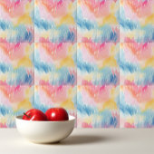 Pastel Rainbow Waterverf Abstract Tegeltje