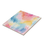 Pastel Rainbow Waterverf Abstract Tegeltje (Zijkant)