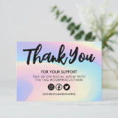 Pastel Rainbow-Waterverf Hartelijk dank voor mediu (Staand voorkant)