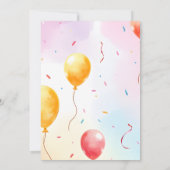 Pastel Rainbow Waterverf Verjaardag Kaart Ontwerp (Achterkant)