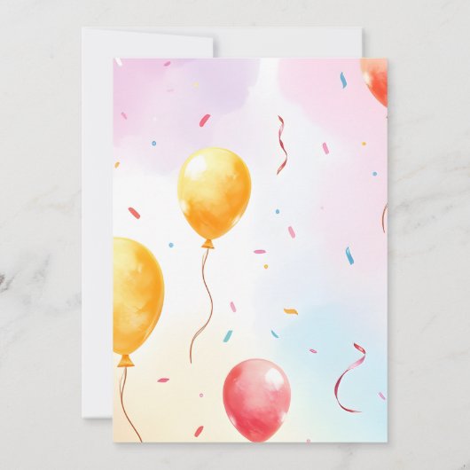 Pastel Rainbow Waterverf Verjaardag Kaart Ontwerp (Achterkant)