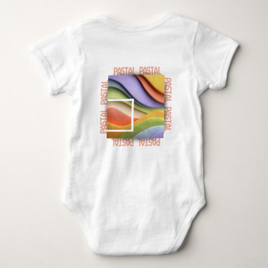 Pastel Rainbow Waves Baby Bodysuit or T-Shirt (Achterkant)