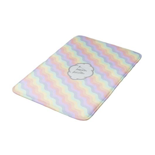 Pastel Rainbow Waves Bath Mat (Gekanteld)