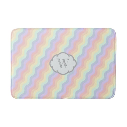Pastel Rainbow Waves Bath Mat (Voorkant)
