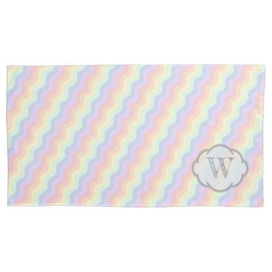 Pastel Rainbow Waves Kussen Hoesje Kussensloop (Voorkant)