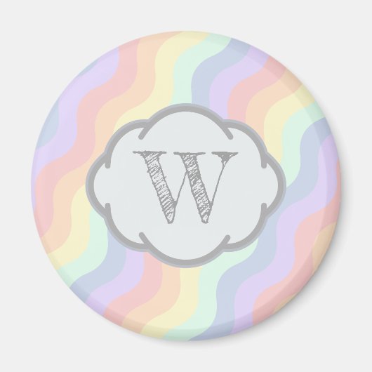 Pastel Rainbow Waves Magnet (Voorkant)