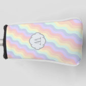 Pastel Rainbow Waves Putter Hoesje Golfheadcover (Voorkant)