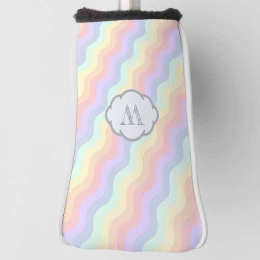 Pastel Rainbow Waves Putter Hoesje Golfheadcover (Draai 90)