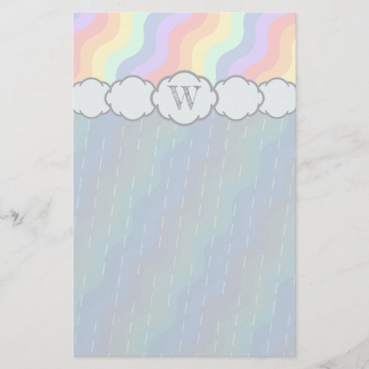Pastel Rainbow Waves Stationery Briefpapier (Voorkant)