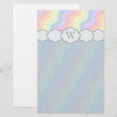 Pastel Rainbow Waves Stationery Briefpapier (Voorkant / Achterkant)