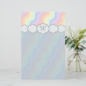 Pastel Rainbow Waves Stationery Briefpapier (Staand voorkant)