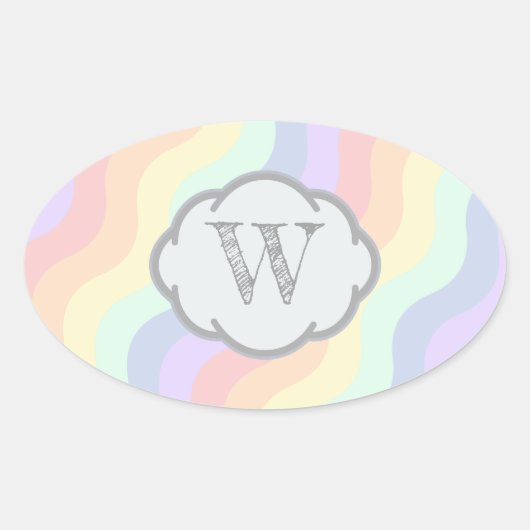 Pastel Rainbow Waves Sticker (Voorkant)
