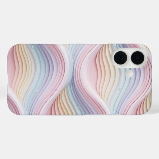 Pastel Rainbow Wavy Abstract Phone Case (Achterkant (horizontaal))